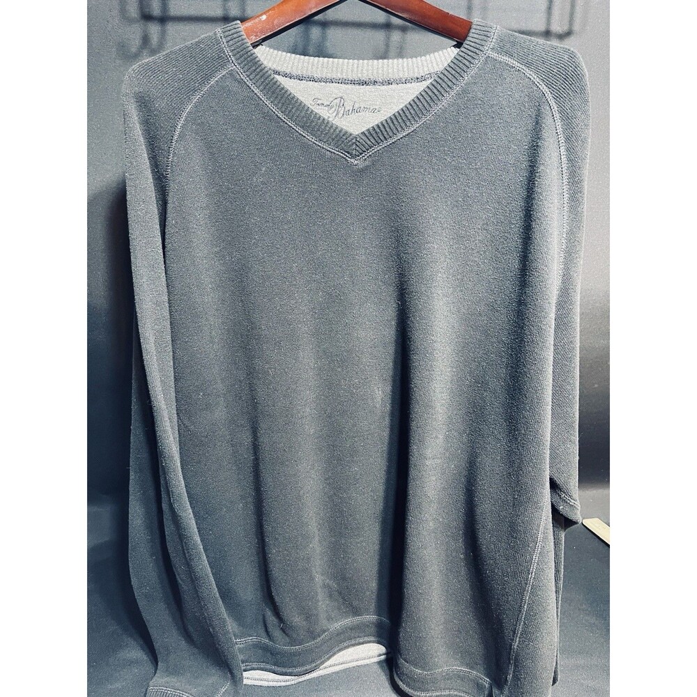 Tommy Bahama Reversible Pullover Sweatshirt Black/Gray Golf  0385